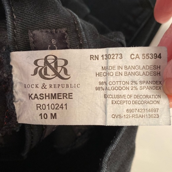 Rock & Republic Kashmere Black Skinny Jeans Size 6 - Picture 6 of 6